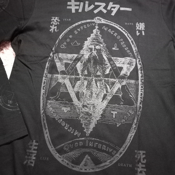 Killstar nwt long sleeve gothic tee! occult pentagram subtle design - Picture 7 of 13